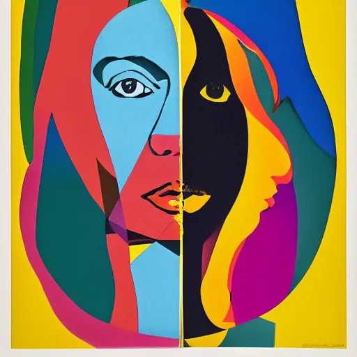 Prompt: portrait graphic design by milton glaser