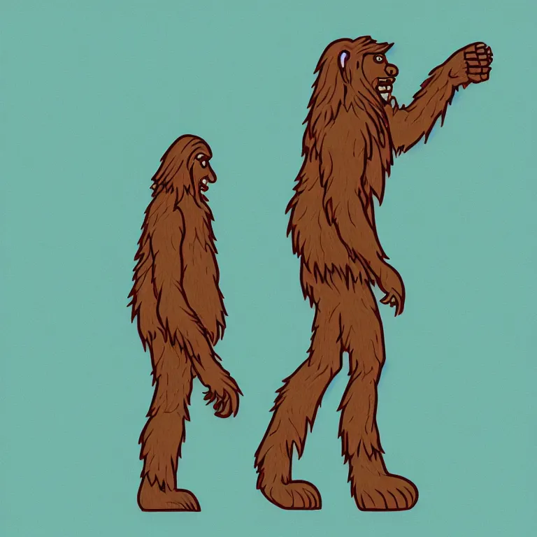 Image similar to illustration of bigfoot, svg, illustrator