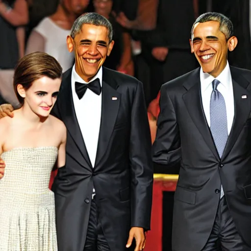 Prompt: barack obama and emma watson