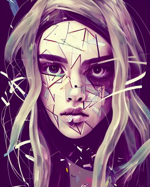 Image similar to graffiti, girl, shards of time, illustration, highly detailed, simple, no jagged lines, smooth, artstation, artwork by obey