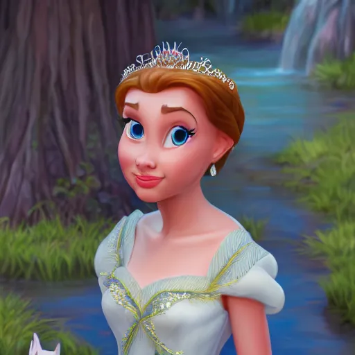 Image similar to a portrait of a princess in an animated disney bayou movie, oil painting, pale colors, high detail, 8 k, wide angle, global illumination, trending on artstation,