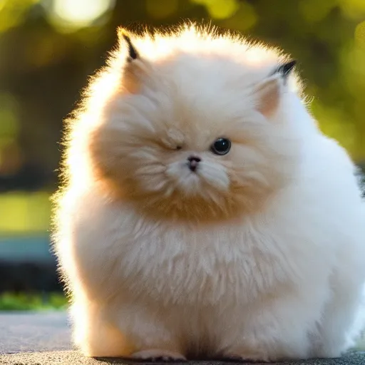 Image similar to real life Pokemon, fluffy, realistic, golden hour, sharp focus