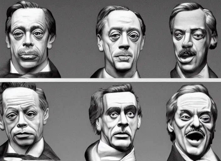 Image similar to Mount Rushmore but all the faces are Steve Buscemi