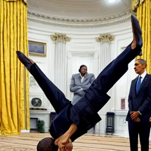 Prompt: barack obama breakdancing