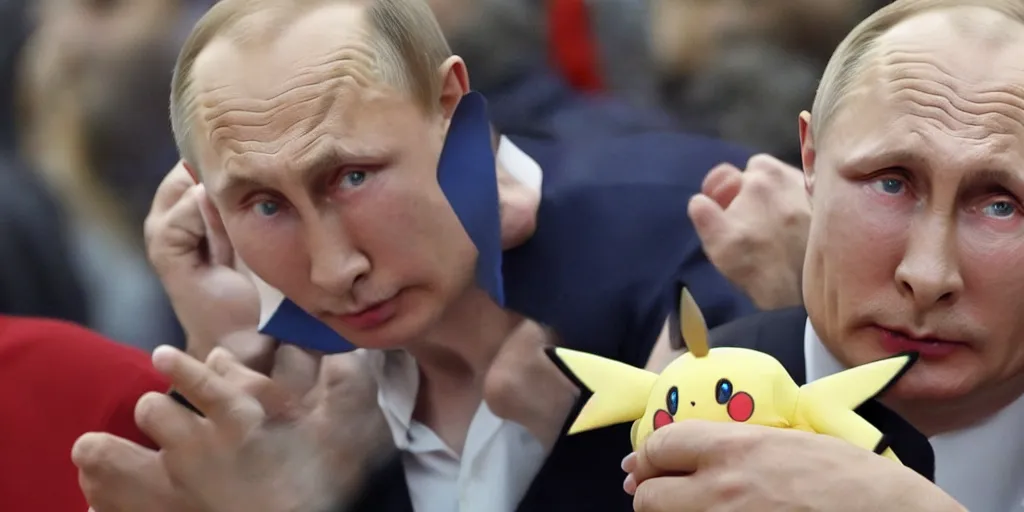 Image similar to who's that pokemon but vladimir putin