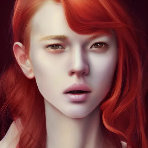 Image similar to a comic portrait of a red haired teenager girl, fine - face, realistic shaded perfect face, fine details, day setting. realistic shaded lighting poster by eric - anthony johnson and bo feng lin style, trending on art station