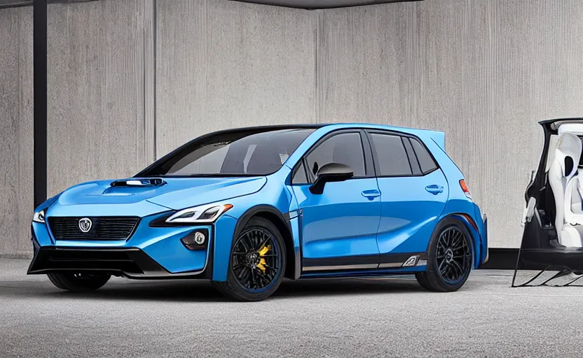 Prompt: the electric suv car tailormade will release in 2 0 3 5, it is called the m 1, product photography, wrx golf, golf digest