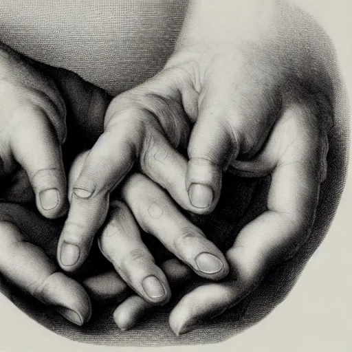 Prompt: hands, artistic study, hogarth, davinci, anatomical, kinesiology