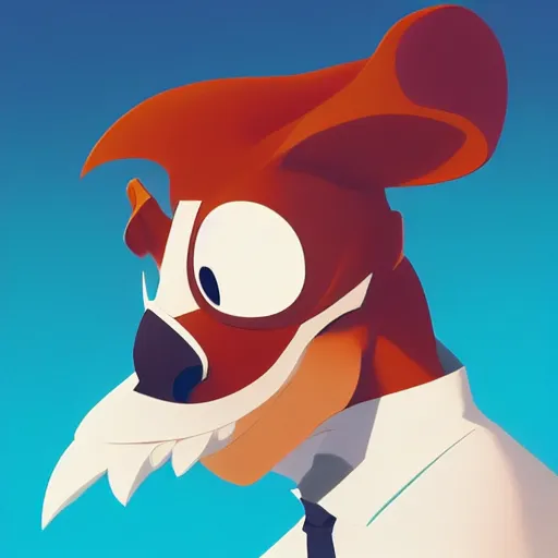 Image similar to face icon stylized minimalist danger mouse, loftis, cory behance hd by jesper ejsing, by rhads, makoto shinkai and lois van baarle, ilya kuvshinov, rossdraws global illumination