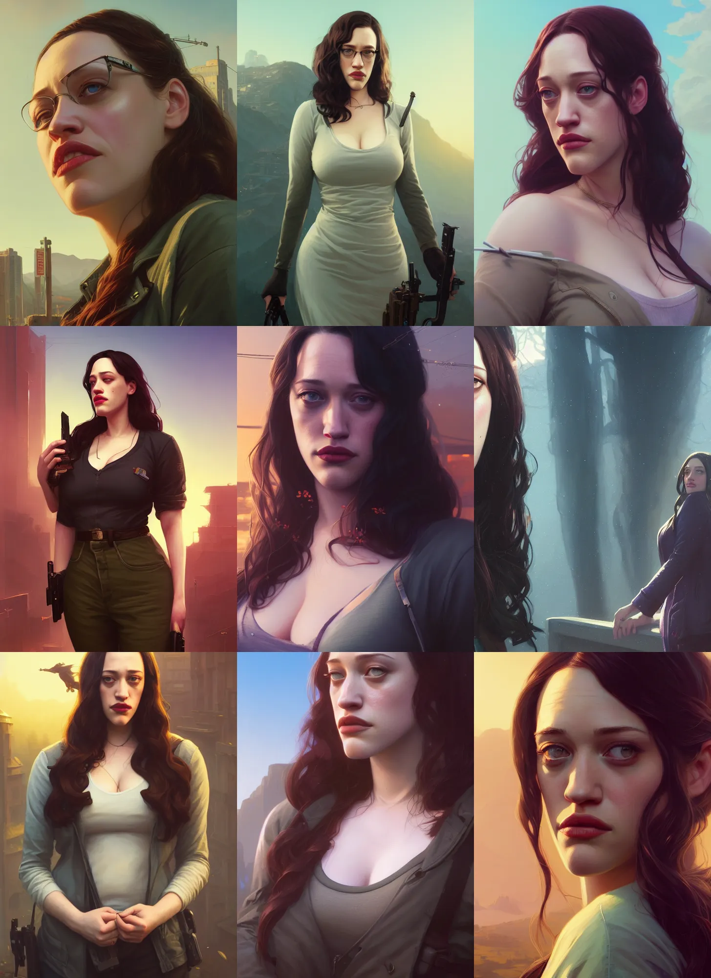 Prompt: highly detailed portrait of kat dennings in gta v, stephen bliss, unreal engine, fantasy art by greg rutkowski, loish, rhads, ferdinand knab, makoto shinkai and lois van baarle, ilya kuvshinov, rossdraws, tom bagshaw, global illumination, radiant light, detailed and intricate environment