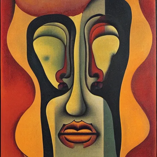 Image similar to floral face portrait by leonetto cappiello and wojciech siudmak and ernst fuchs, anni albers, oil on canvas