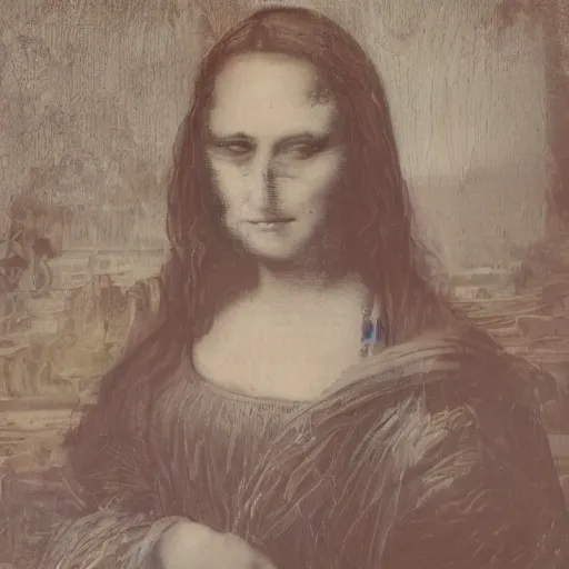 Image similar to the mona lisa as painted by hr giger