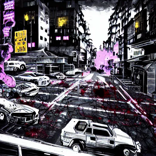 Image similar to zombie apocalypse by liam wong, detailed