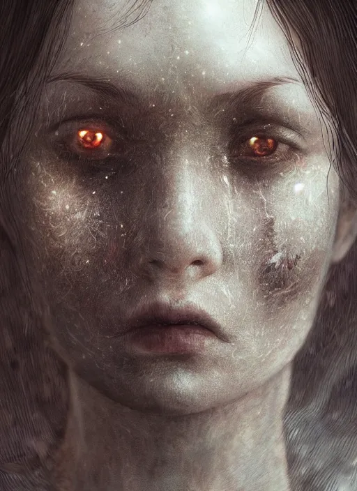 Prompt: dark portrait of world with a face crying on space, au naturel, hyper detailed, digital art, trending in artstation, cinematic lighting, studio quality, smooth render, unreal engine 5 rendered, octane rendered, art style by klimt and nixeu and ian sprigger and wlop and krenz cushart.