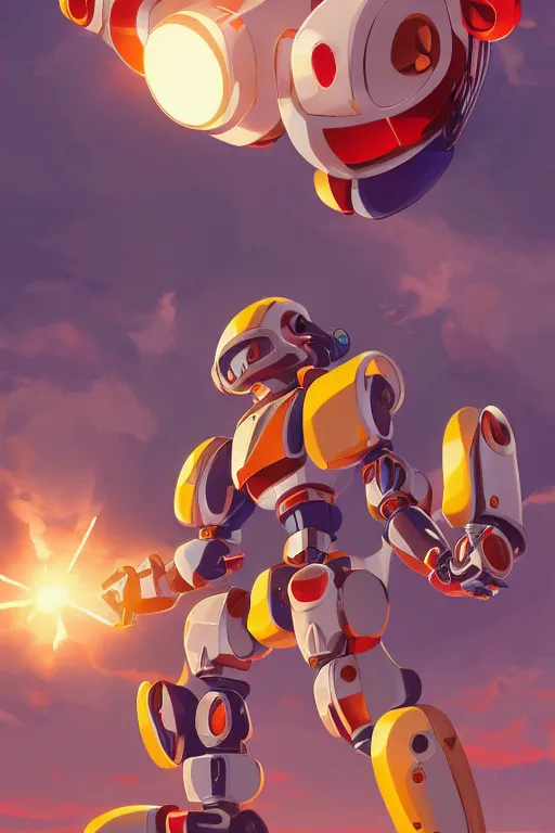 Image similar to metabots medabots medarotto medarot robot minimalist comics, behance hd by jesper ejsing, by rhads, makoto shinkai and lois van baarle, ilya kuvshinov, rossdraws global illumination ray tracing hdr radiating a glowing aura