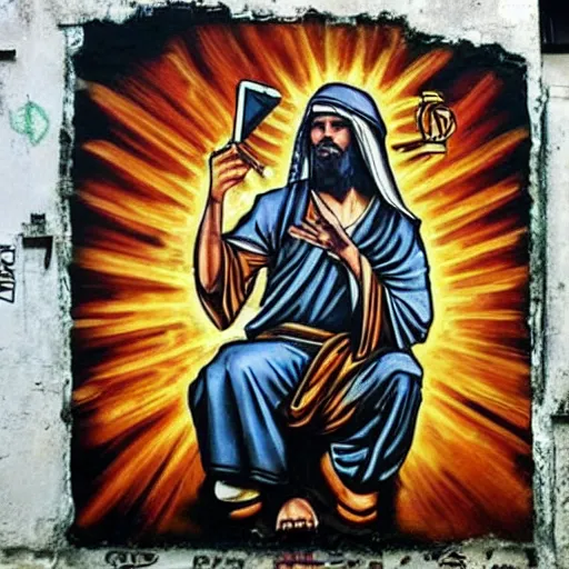 Image similar to street art hip hop gangsta jesus