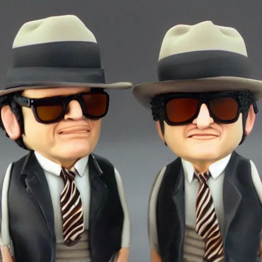 Prompt: a clay model of the blues brothers, highly detailed photo, hd