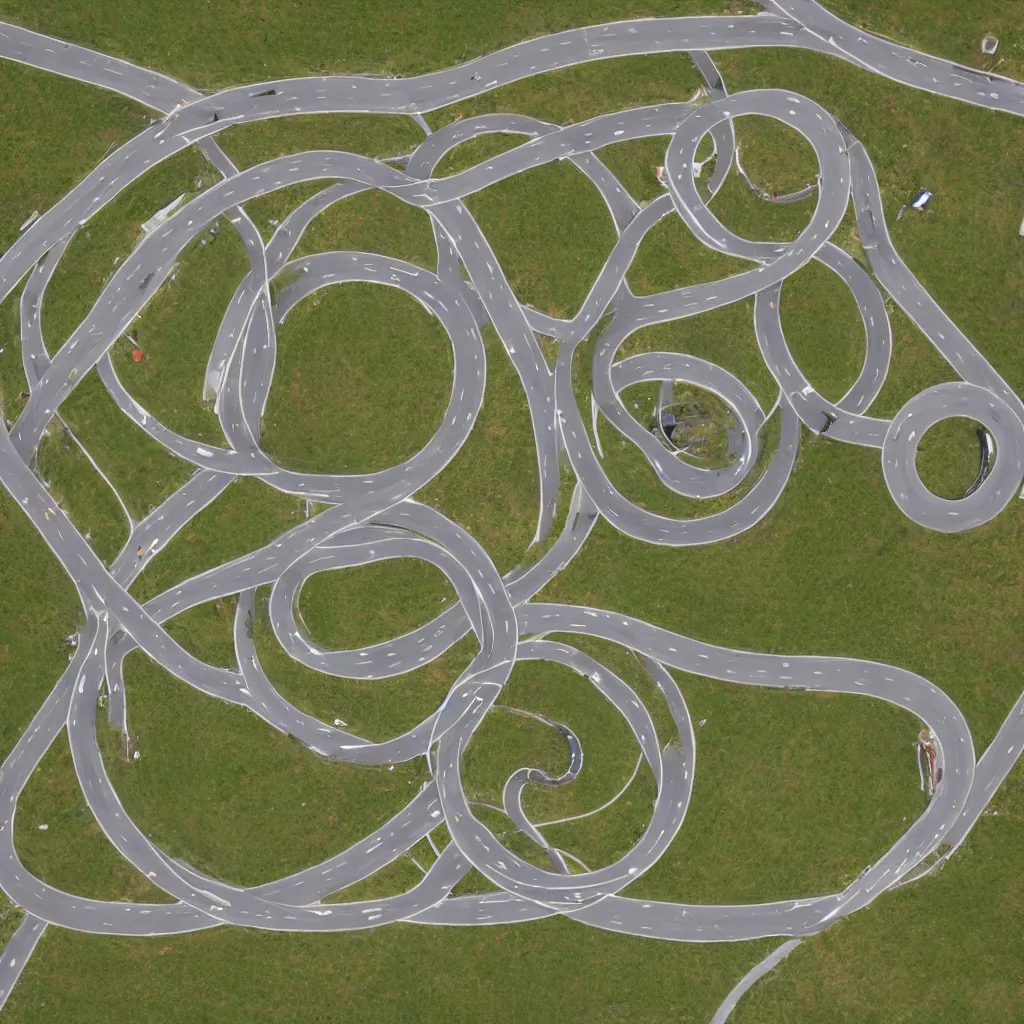 Prompt: figure eight roundabouts