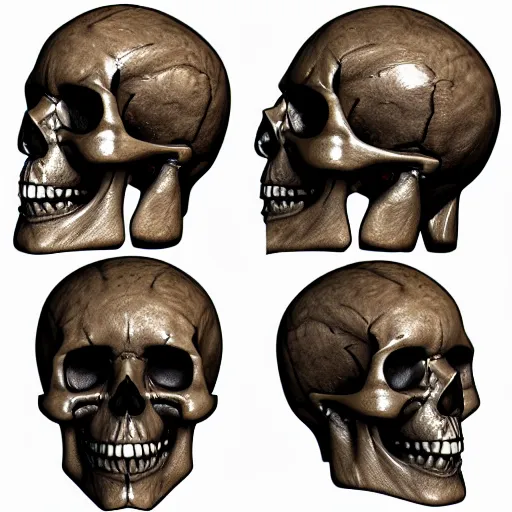 Prompt: human skull design with ornaments, 3 d sculpt