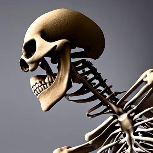Prompt: a skeleton at the chiropractor
