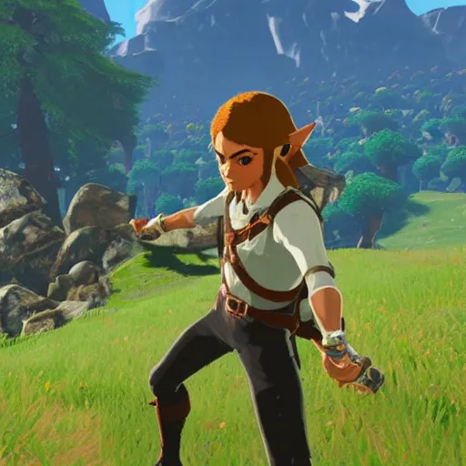 Image similar to Michael Jackson in Zelda Breath of the Wild screenshots