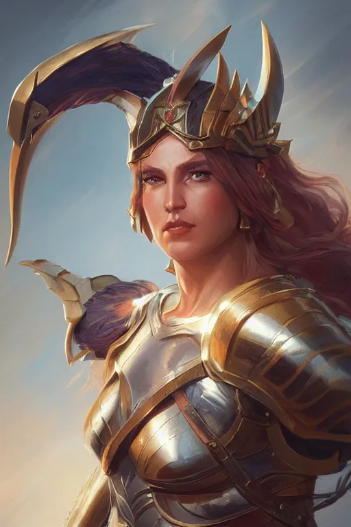 Image similar to amazon valkyrie athena, d & d, fantasy, portrait, highly detailed, headshot, digital painting, trending on artstation, concept art, sharp focus, illustration, art by artgerm and greg rutkowski and magali villeneuve