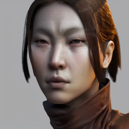 Image similar to a beautiful woman warrior, by sangsoo jeong, by siwoo kim, grim expression, unreal engine, octane rendering, 8 k, closeup headshot, smooth, trending on artstation, digital illustration, brown hair