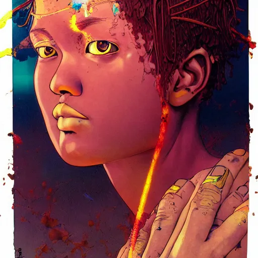 Image similar to citizen portrait soft light painted by james jean and katsuhiro otomo and erik jones, inspired by kenyan akira anime, smooth face feature, intricate oil painting, high detail illustration, sharp high detail, manga and anime 1 9 9 9