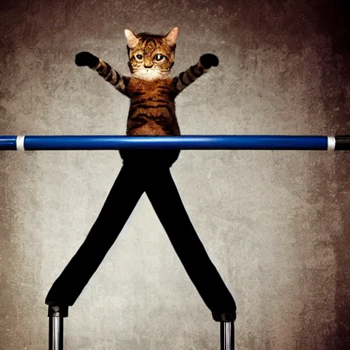 Image similar to photo of anthropomorphic cat pole dancing