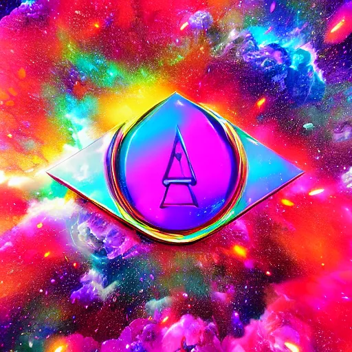 Image similar to a and w vaporwave logo, colorful, digital art, cosmic, 3 d high definition, trending on art station, photorealistic, high resolution, 8 k, octane, hyper detailed, insane details, intricate, elite, ornate, elegant trend, highly detailed and intricate, sharp focus, photography, unreal engine