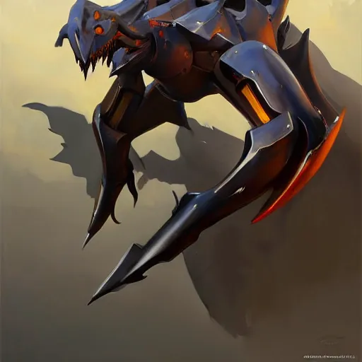 Image similar to greg manchess portrait painting of partially armored garchomp as overwatch character, medium shot, asymmetrical, profile picture, organic painting, sunny day, matte painting, bold shapes, hard edges, street art, trending on artstation, by huang guangjian, gil elvgren, ruan jia, greg rutkowski, gaston bussiere