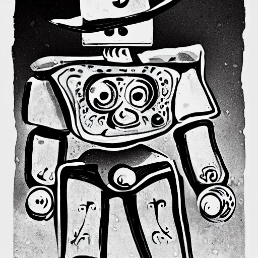 Prompt: a cowboy robot with 4 arms