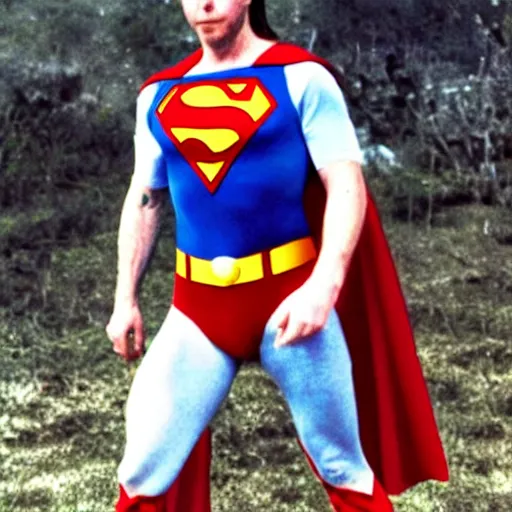 Prompt: Varg Vikernes as Superman