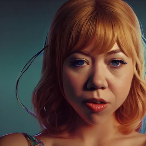 Image similar to detailed film still of jennette mccurdy wearing a playboy bunny outfit, 8 k, by greg rutkowski, artgerm, global illumination