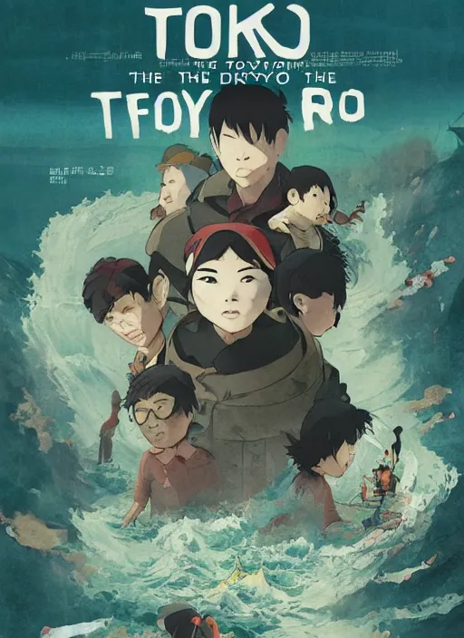 Prompt: poster for a film animation called the tokyo flood, 8 k, hd, dustin nguyen, akihiko yoshida, greg tocchini, greg rutkowski, cliff chiang