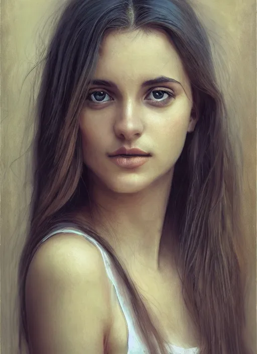 Image similar to portrait of a gorgeous young woman in the style of stefan kostic, 500px, realistic photo, sharp focus, 8k high definition, insanely detailed, intricate, elegant