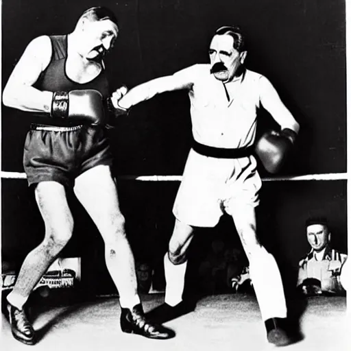 Stalin in the pose of a boxer - Playground