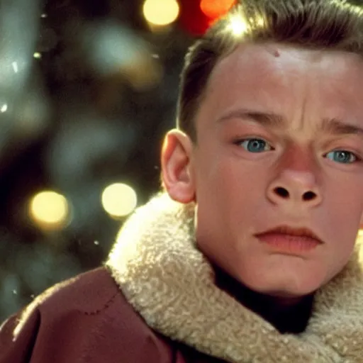 Prompt: Jean CLAUDE Van Damme starring as Kevin McAllister in Home alone