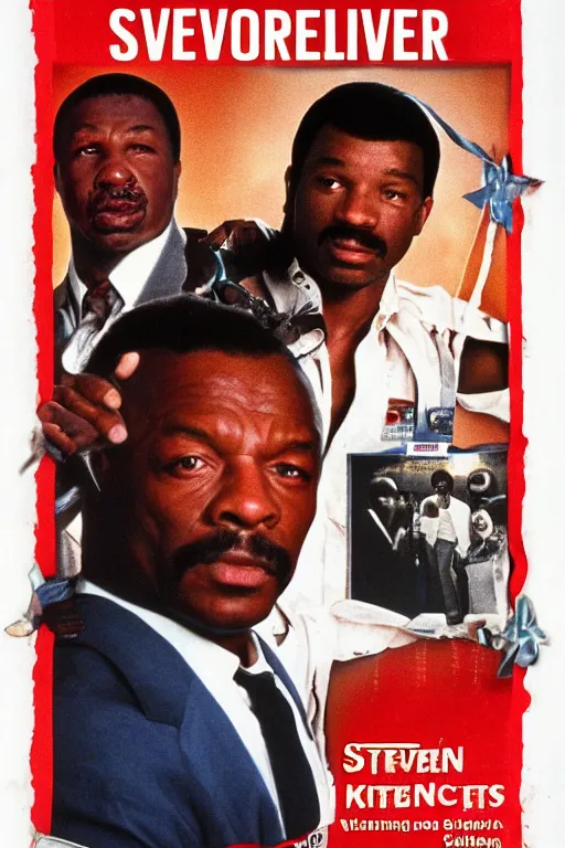 Prompt: slyvester stalone and carl weathers 1 9 9 0 s vhs box art, romantic comedy, kissing booth, highschool, highly detailed, hd, realism