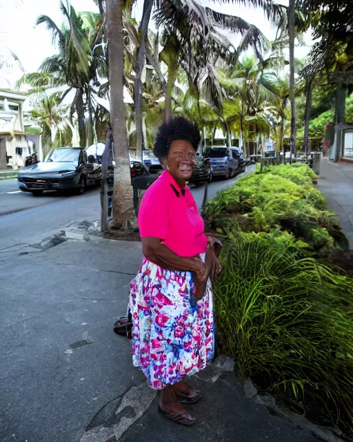 Prompt: a street photography portrait photo of mrs. elizabeth tillman, liaison in united states minor outlying islands, by ms. amanda mann