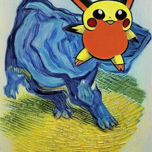 Prompt: An original Pokemon Design by Vincent van Gogh