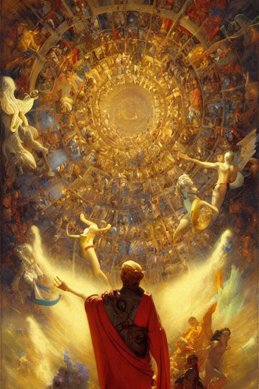 Image similar to the nine spheres of heaven from dante's divine comedy. highly detailed painting by gaston bussiere, craig mullins, j. c. leyendecker 8 k