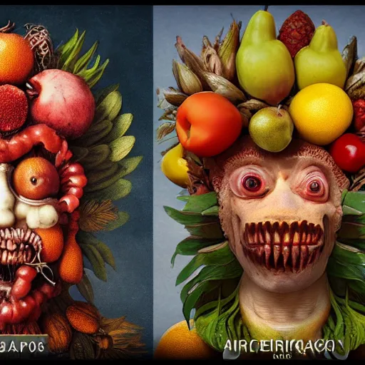 Prompt: giuseppe arcimboldo, fruits, unreal engine, new scifi movie