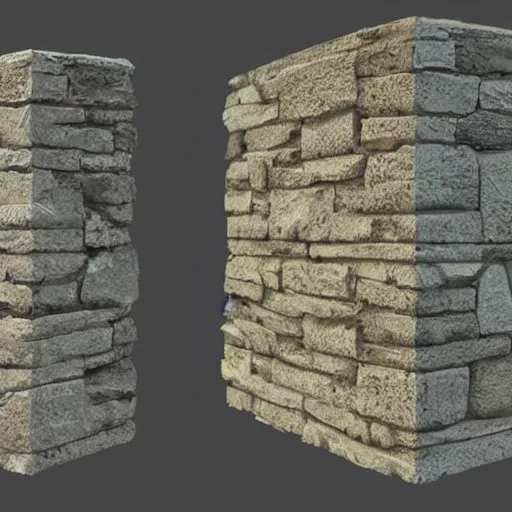 Prompt: normal map and diffuse map of a stone wall - seamless