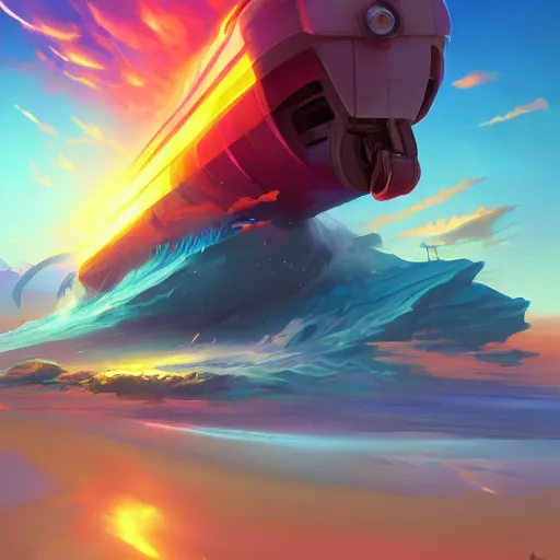 Image similar to unstoppable object meets immovable force, retrowave, behance hd, concept art by jesper ejsing, by rhads, makoto shinkai cyril rolando, madgwick