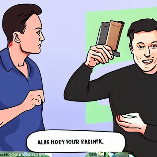 Image similar to wikihow, how to steal elon musk wallet, illustration