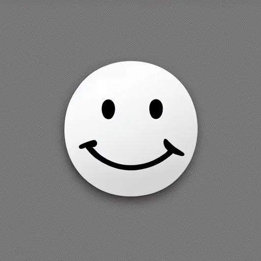 Image similar to grey smiley icon, white background, 2 d, high detailed