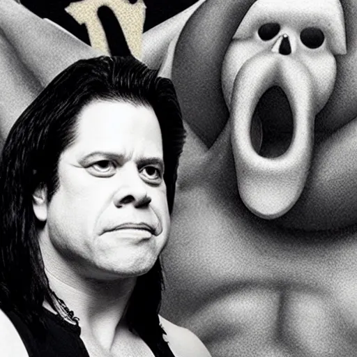 Prompt: Glenn Danzig as an anthropomorphic hotdog