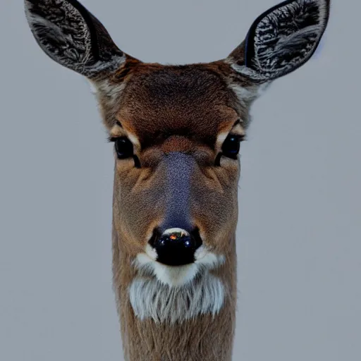 Image similar to a calming image of a deer. deer portrait. symmetric. award - winning photography. trending on artstation