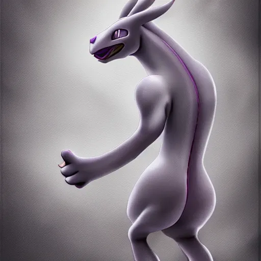 Image similar to mewtwo photorealistic